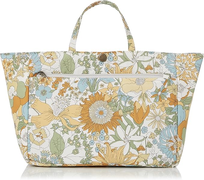 Amazon インターモード メイド ウィズ リバティ ファブリック バッグインバッグ リバティプリント バッグインバッグ レディース b イエロー 横 上部 約33cm 下部 約21cm 縦 16cm マチ 10cm ファッション小物 通販