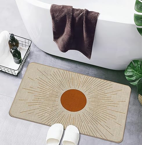 Miniatura 5 de Tapete retro bohemio rojo para puerta, 17 x 30 pulgadas, decoración para el hogar, interior, exterior, patio, entrada, entrada, decoración bohemia