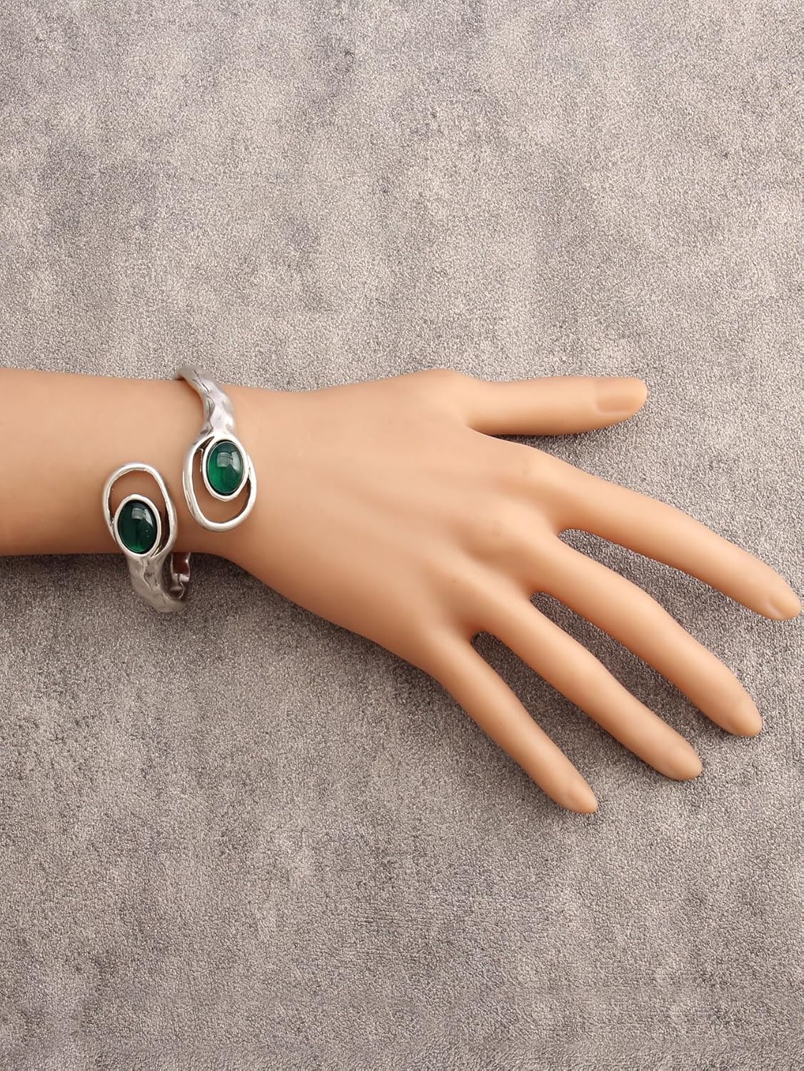 Gold Cuff Bracelet for Women Silver Beaded Bracelets Open Bangle Stackable Stretch Bead Bracelet Boho Jewelry Gifts for Wife Couple - Image 2