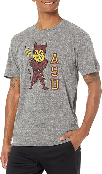 Reserve Collection by Blue 84 NCAA Arizona State Sun Devils Mens Vintage Tri-Blend Vault T Shirt, Arizona State Sun Devils Heather, Small