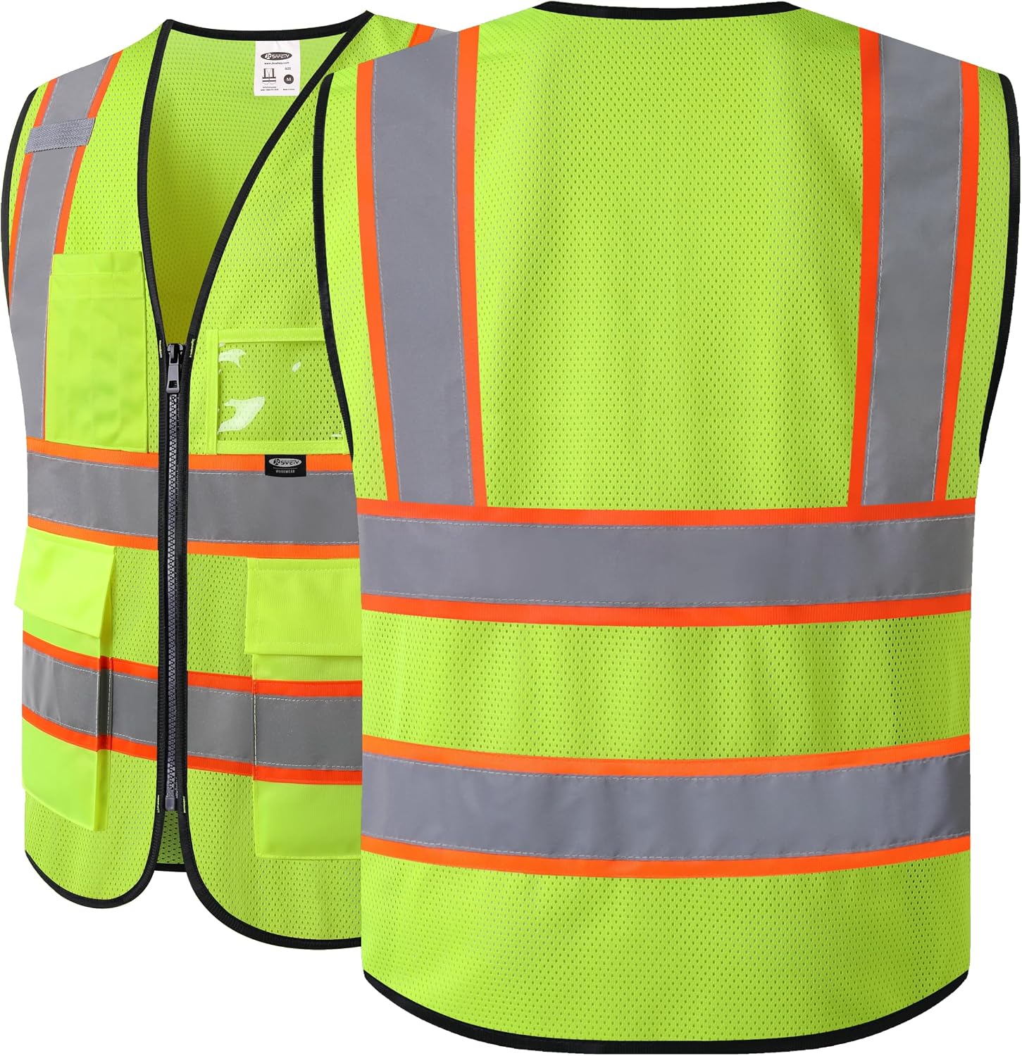 JKSafety Safety Vest for men women Hi Vis Reflective Vest with Pockets and Zipper High Visibility Meet ANSI Standard（BX320 thumbnail