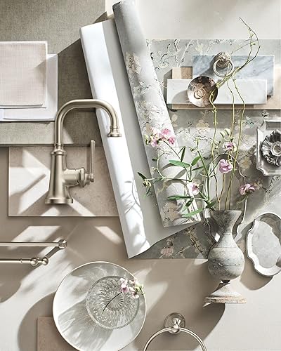 Miniatura 3 de Moen S44101BN Colinet - Grifo tradicional para lavabo de baño con un solo agujero, níquel cepillado