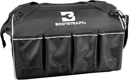 Miniatura 4 de Bolsa de herramientas de boca grande de 16 pulgadas con compartimento integrado para contenedores de piezas