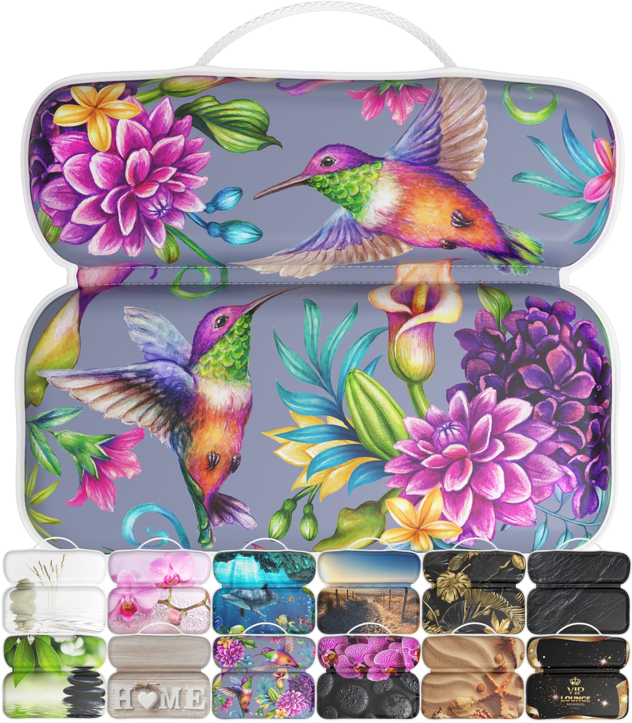 Sanilo Bath Pillow, Many Comfortable Bath Cushions with Motifs, Neck Cushions with Strong Suction Cups, Washable (Hummingbird)