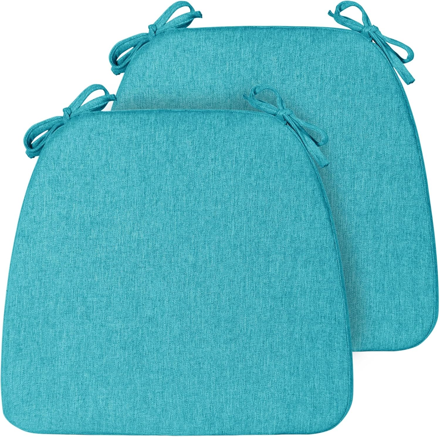 Chair Cushions for Dining Chairs 4 Pack D Shaped 40 D Foam Easy Clean Non Skid Indoor Kitchen Chair Pads with Ties Replacement Dining Room Home Decor Essentials Accessories 16"x17" 2 Inch Dark Grey