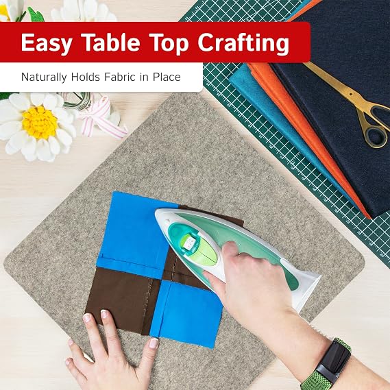 The Felt Store Wool Ironing Mat, Made with New Zealand Wool, Pressing Mat for Quilters, Double-Sided Heat Press Ironing Station, Quilting, Sewing Notions & Supplies, Portable Wool Ironing Pad