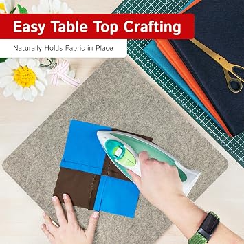 The Felt Store Wool Ironing Mat, Made with New Zealand Wool, Pressing Mat for Quilters, Double-Sided Heat Press Ironing Station, Quilting, Sewing Notions & Supplies, Portable Wool Ironing Pad
