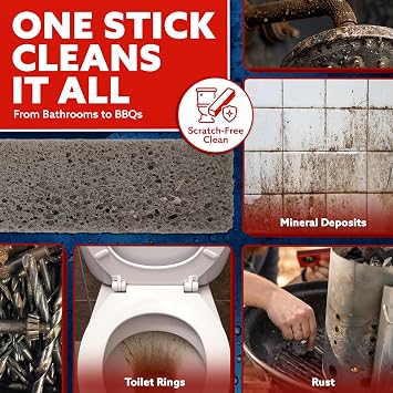 PUMIE Scouring Stick HDW Heavy Duty Extra Strong Pumice Cleaning Bar | Remove Toilet Stains, Hard Water Rings, Rust and Paint, Carbon Buildups (1 Pack)