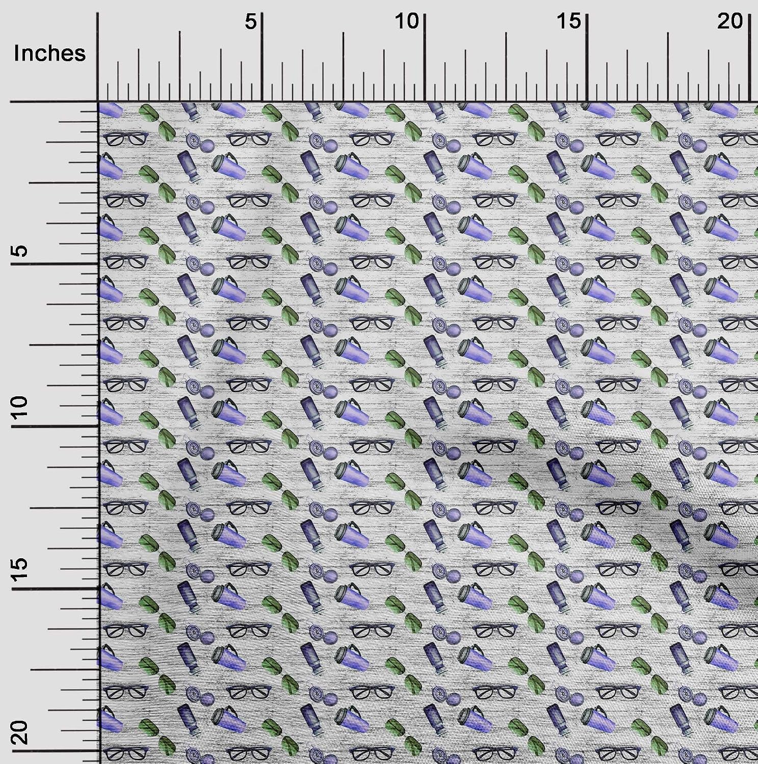 oneOone Cotton Flex Blue Fabric Travel Craft Projects Decor Fabric Printed By The Yard 40 Inch Wide