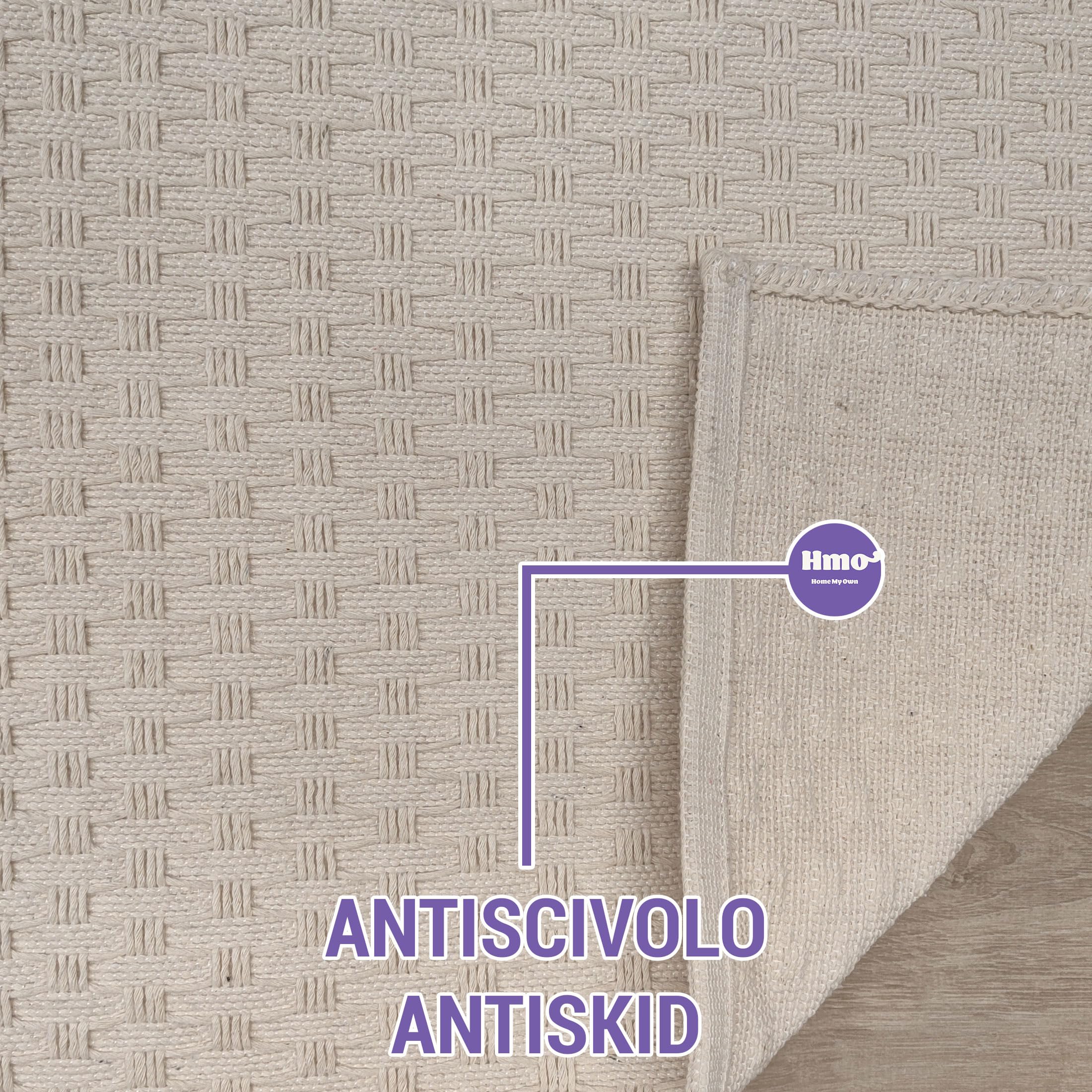 Home My Own | Läufer für die Küche, rutschfest, waschbar, kurzflorig, saugfähig, für Bad oder Wohnzimmer, 100 % recycelte Baumwolle, moderner Teppich, maschinenwaschbar, Größe: 80 x 150 cm