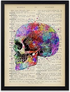 Skull Print - Skull Picture - Dictionary Art - Skull Poster - Steampunk Posters - Gift - Gifts - Wall Art - Home Decor - Frame Not Included