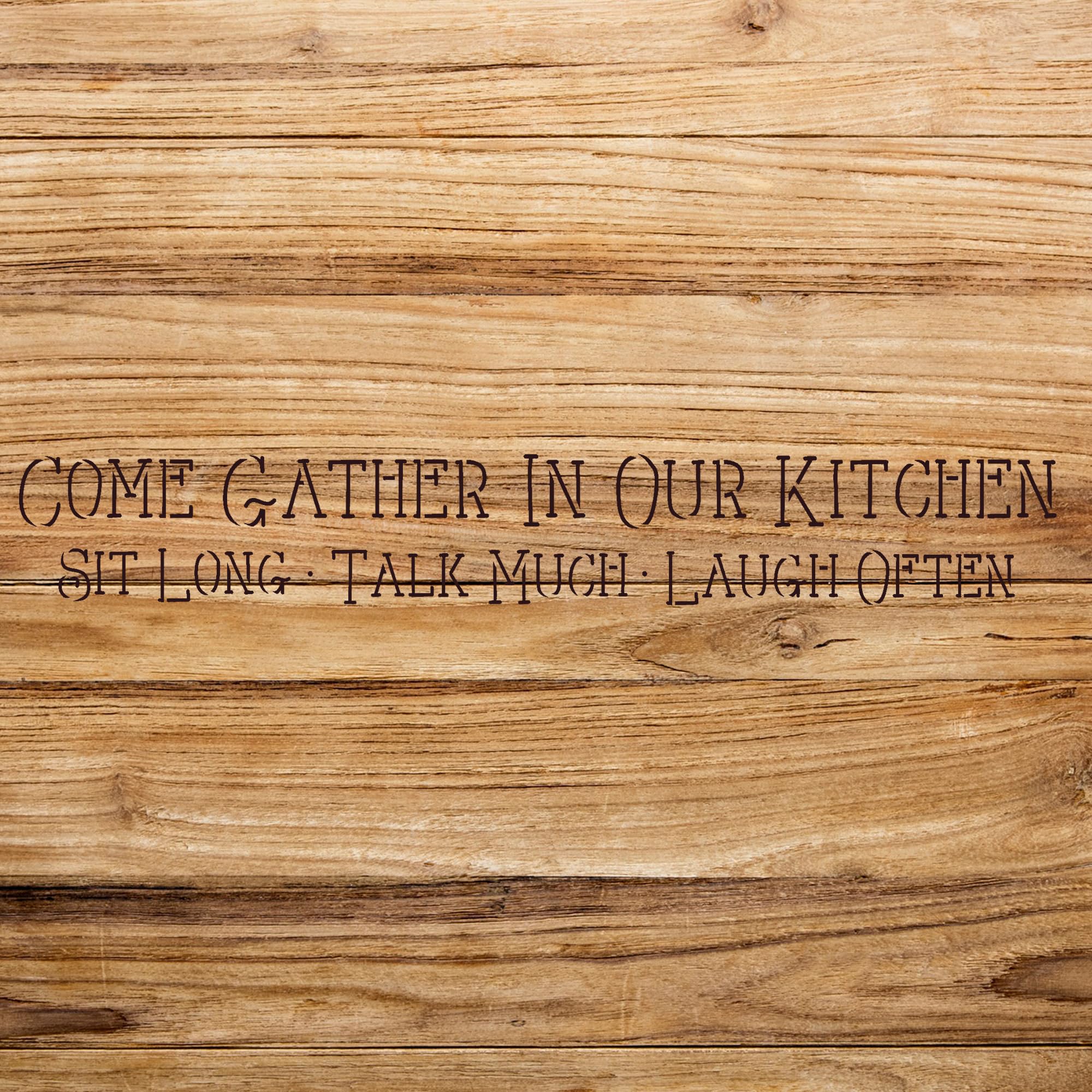 Kitchen Stencil Pattern for Wood Signs, Reusable Mylar Template, Ideal for Home Decor and Painting Projects, Perfect for Creating Inviting Spaces - Size A4 (11.0