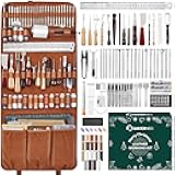 SAKERNEO Ultimate Leather Crafting Tools Max Kit with Custom Cutting Mats, Engraving, Punching, Sewing, Stamping, and Sanding Tools for DIY Handicraft Projects and Repair – Christmas Special Edition