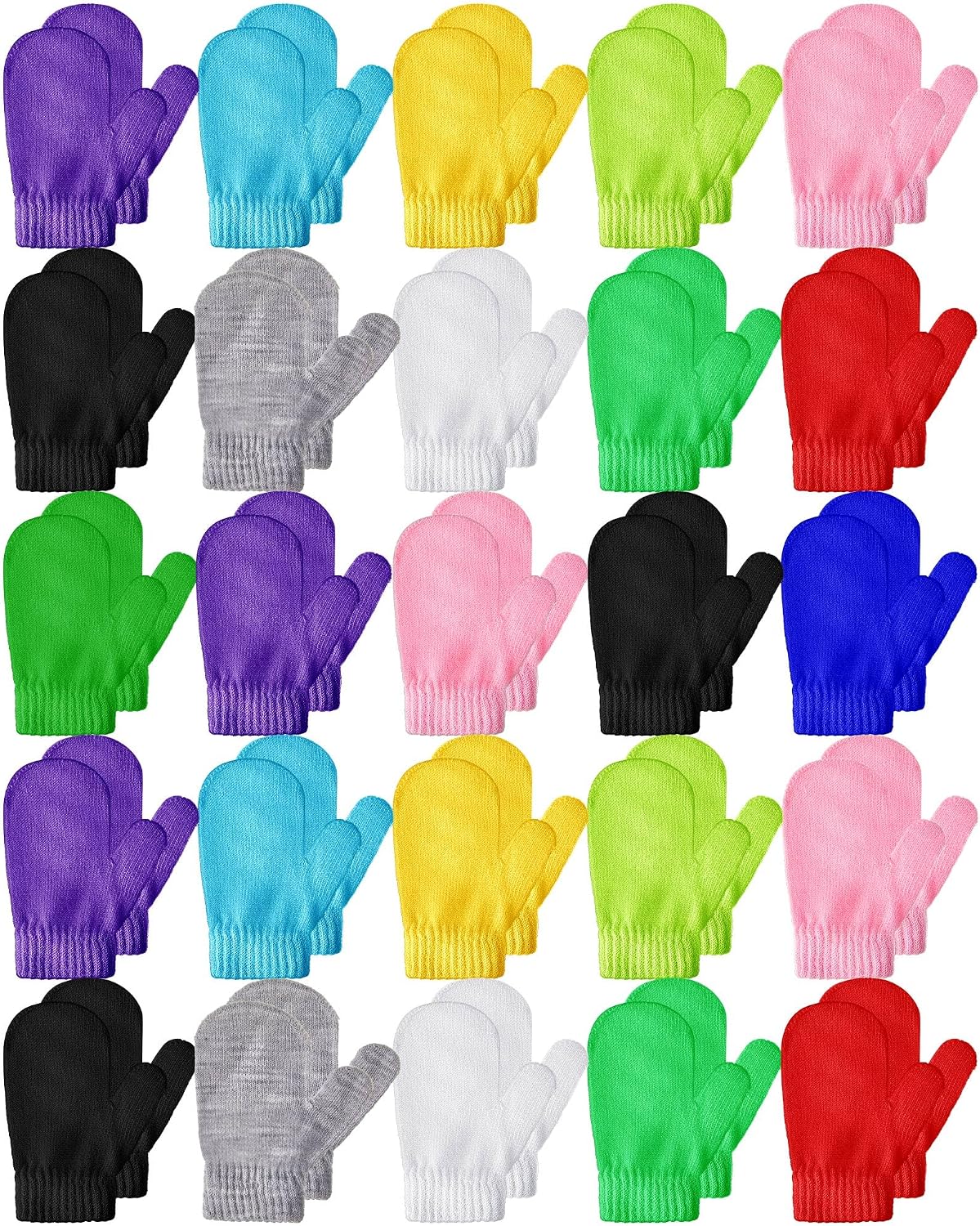 Hercicy Toddler Mittens Ages 2-4 Winter Magic Stretch Gloves Little Kids Warm Knitted Gloves for Baby Boys Girls