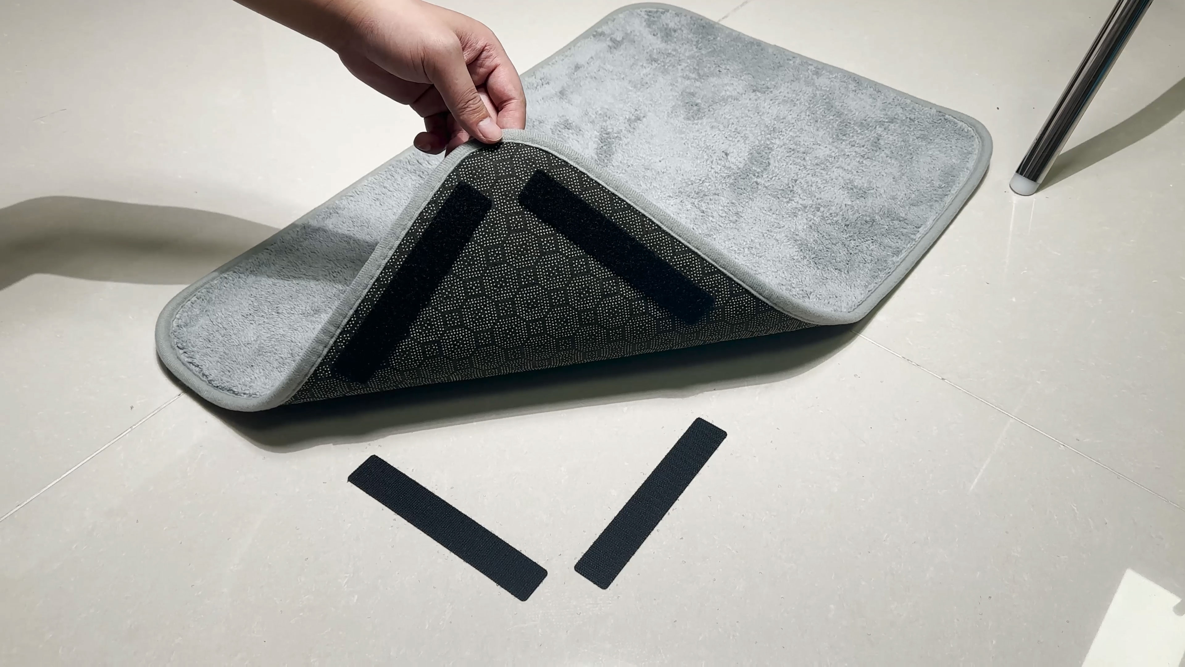 Image of KING MOUNTAIN 1x5 Inch Hook and Loop Strips, 20 Sets Nylon Self Adhesive Tape, Double Sided Strong Back Adhesive Tape and Dots for Office, Home and Crafting, Heavy Duty, Black