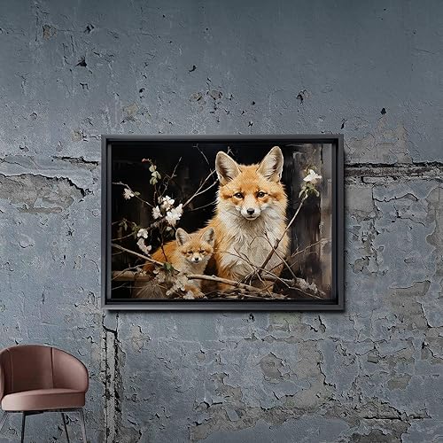 Miniatura 7 de Fox Mother Cub Print, In The Style Of Stencil,Based, Kids Wall Art, Kids Wall Art Display, Mom And Baby Animal Art Print, Canvas Prints, Art Decor