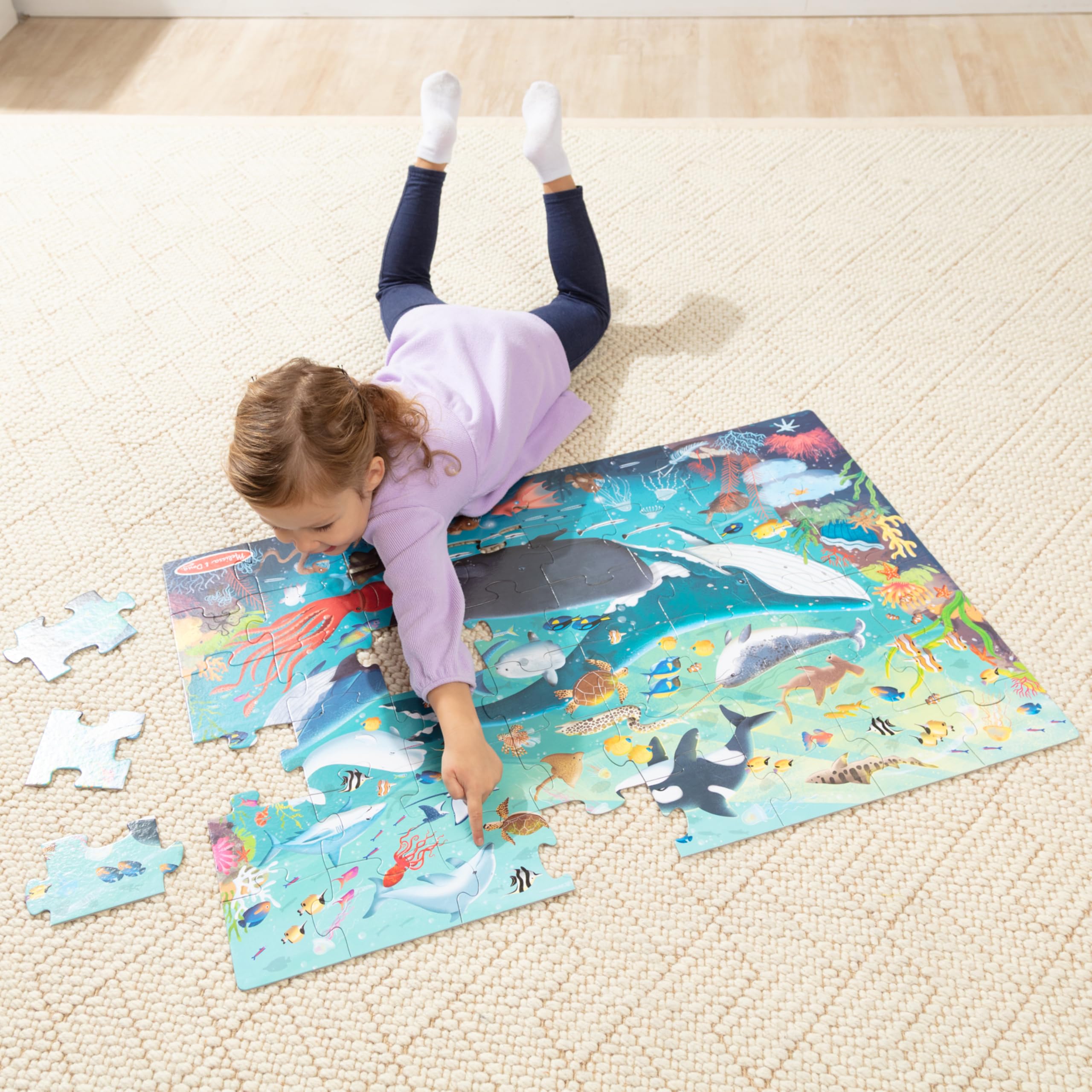 Melissa & Doug ¡Nuevo! Rompecabezas de piso submarino de 48 piezas
