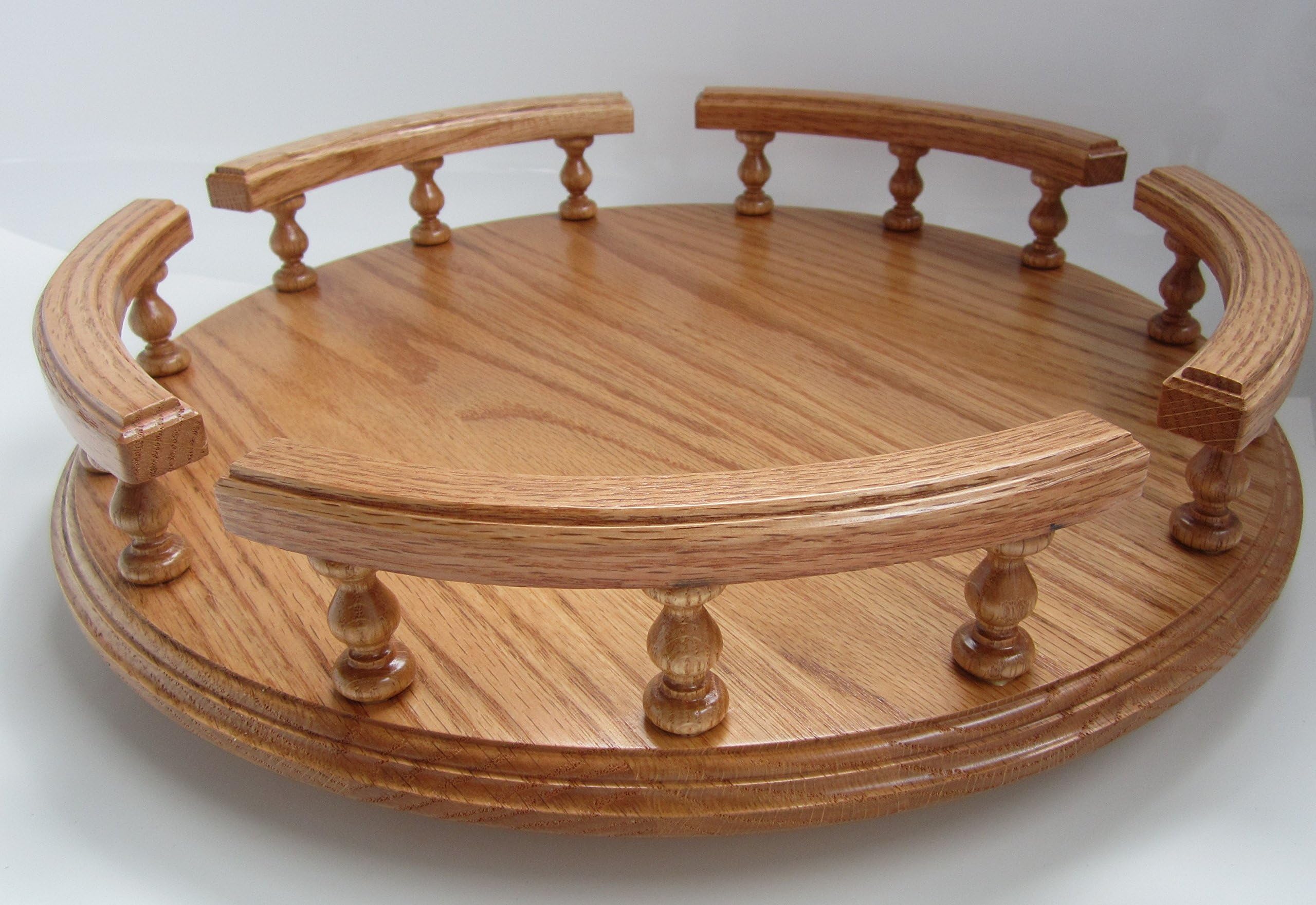 Amish Handcrafted 16" Lazy Susan Turn Table Revolving Solid Wood Oak Table Centerpiece Rotate Condiment Server Swivel