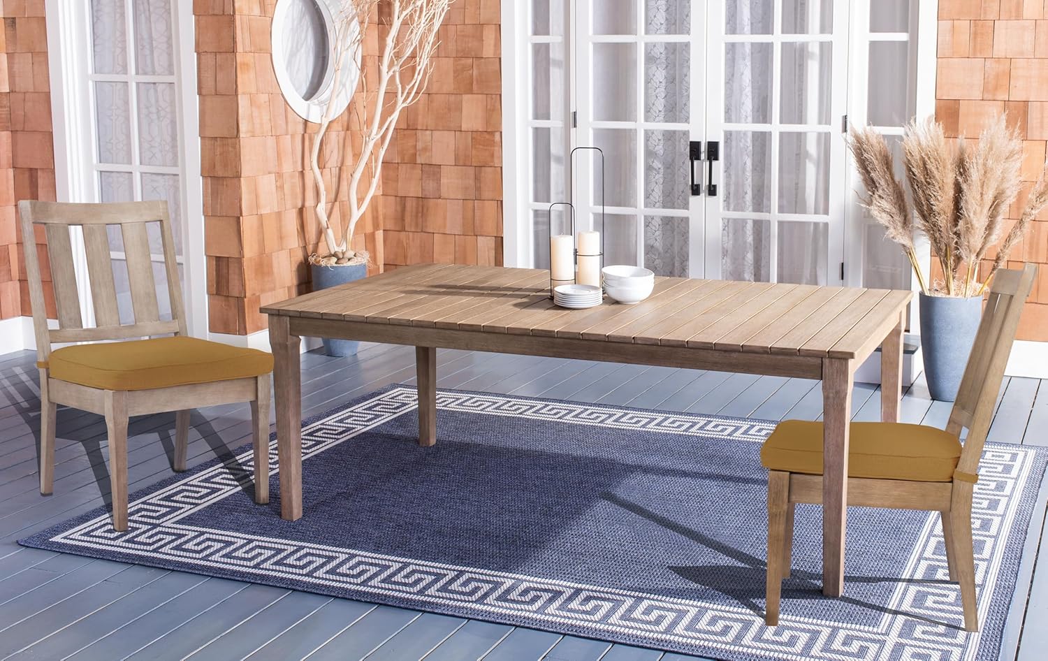 Safavieh Couture Patio Dominica Natural Wooden Outdoor Dining Table