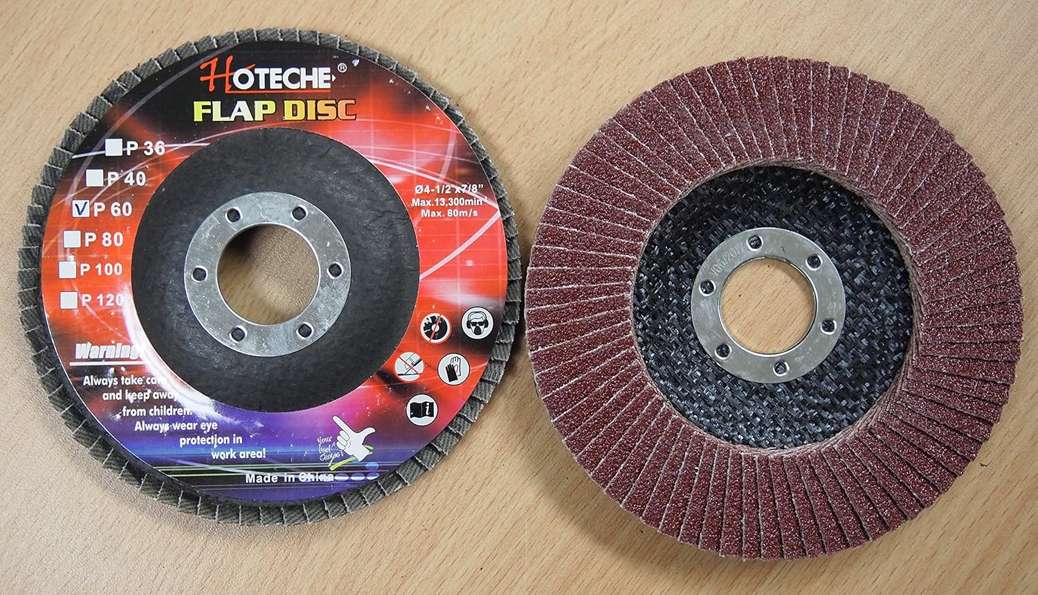 Lot of (40) Aluminum Oxide Flap Disc Grinding wheel 4-1/2x7/8, 60 Grit