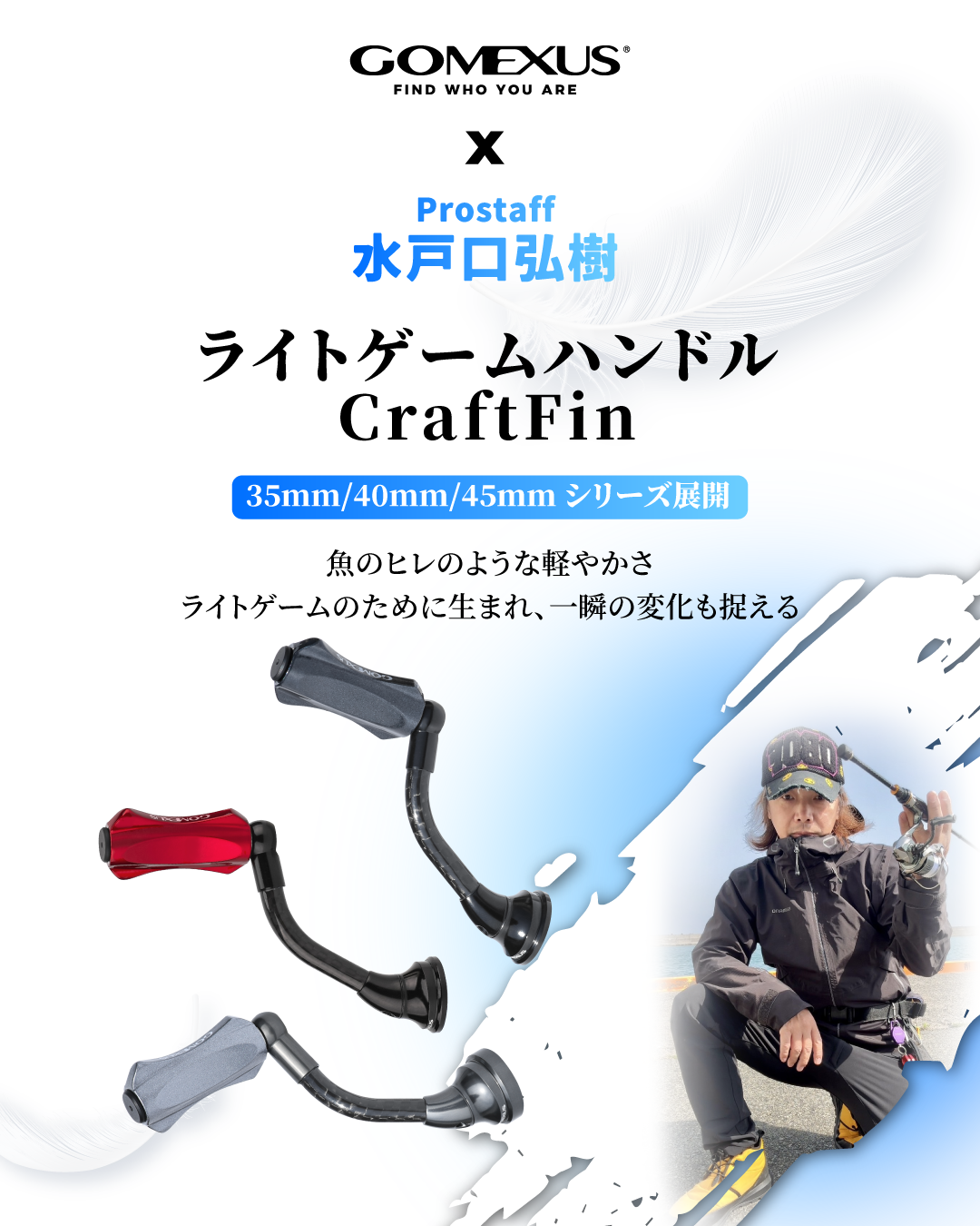 Amazon | ゴメクサス CraftFin リールハンドル カーボン製35/40/45mm