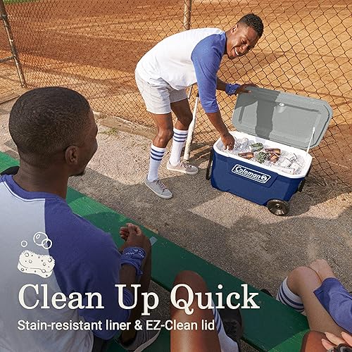 Miniatura 8 de Coleman Classic Series - Enfriador portátil aislado con ruedas, resistente a fugas, para exteriores, mantiene el hielo hasta 5 días, 62 cuartos de