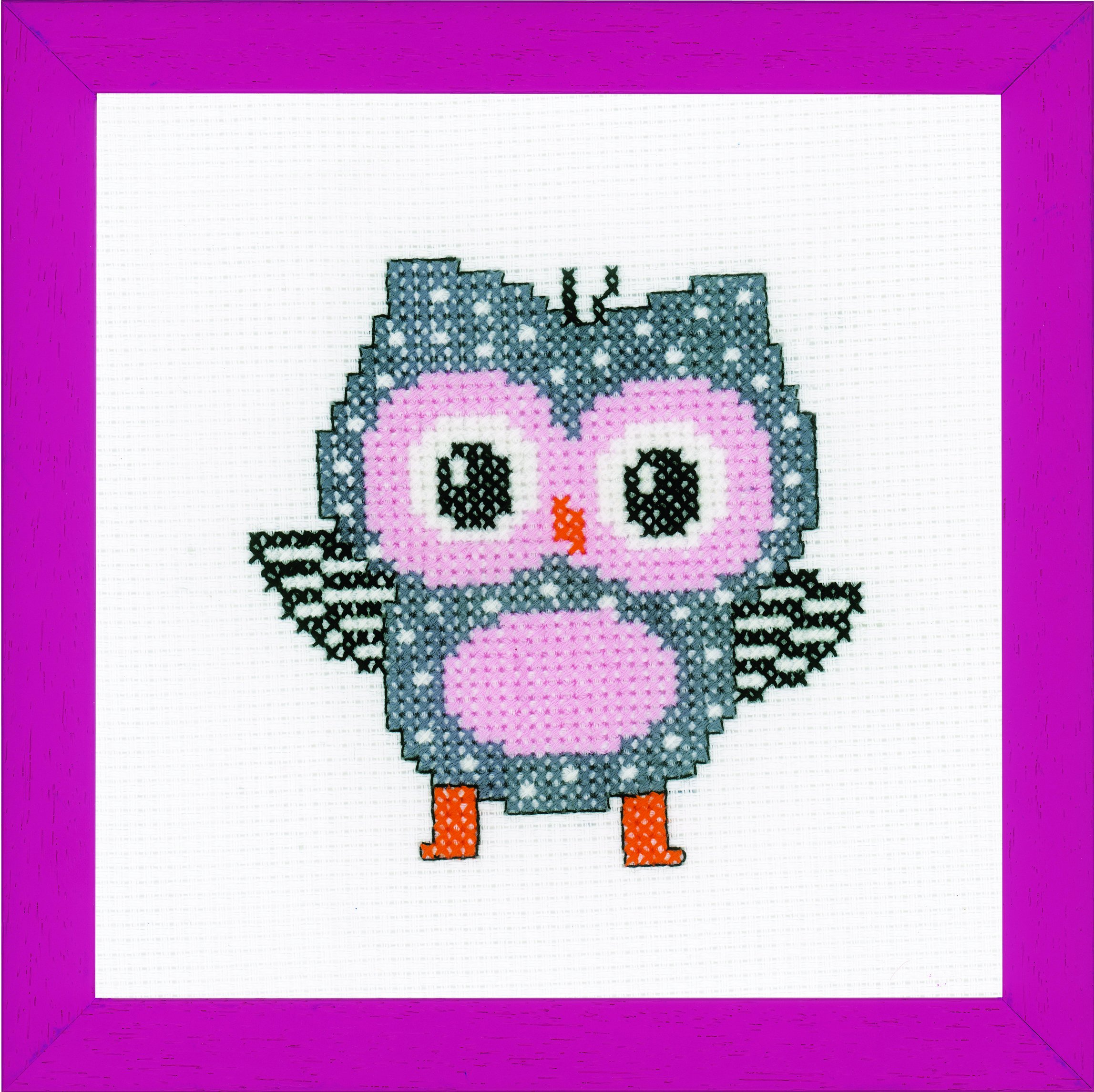 Vervaco Counted Cross Stitch Kit: Grey Owl, Multi-Colour