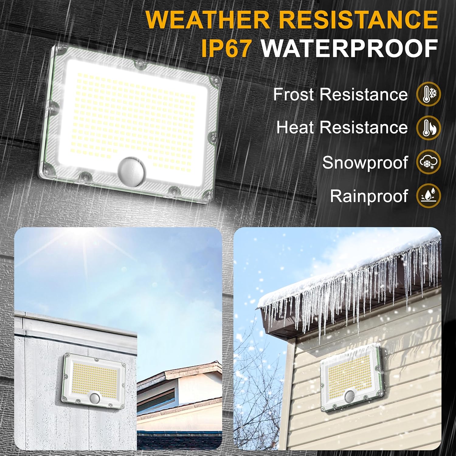 Outdoor Solar Lights, 261LED 3 Mode Solar Flood Lights Solar Motion Sensor Outdoor Lights, IP67 Waterproof Solar Panel Lights Outdoor for Yard,Patio,Garden,Garage, 2 Pack