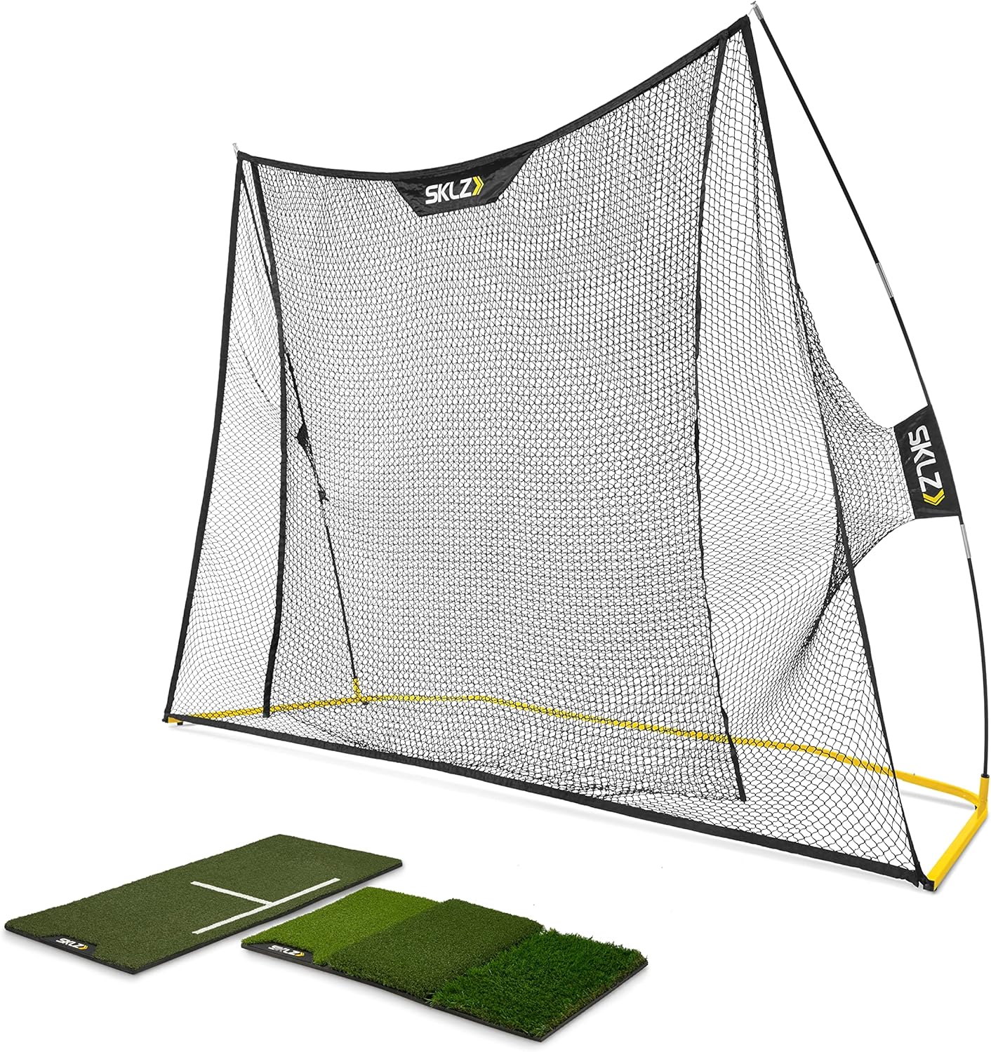 SKLZ Premium Home Golf Driving Range Kit with Net, Practice Mat & Stance Mat,Black, Hitting Mats