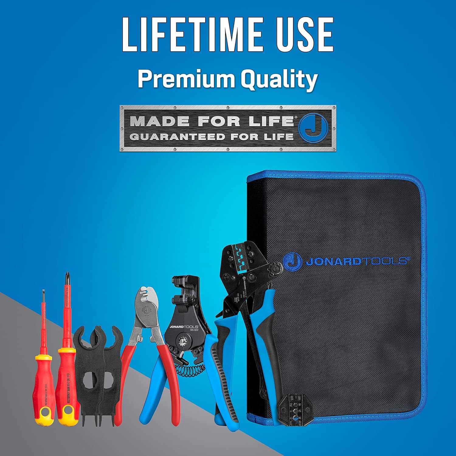 Jonard Tools SPK-100 Solar Panel Crimping Tool Kit for MC3 and MC4 Connector Contacts with Included Spanners and Insulated Screwdrivers