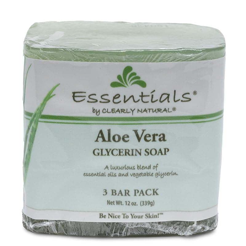 Sabonete em barra para mãos e corpo CLEARLY GLYCERIN com aloe vera, Pacote com 3