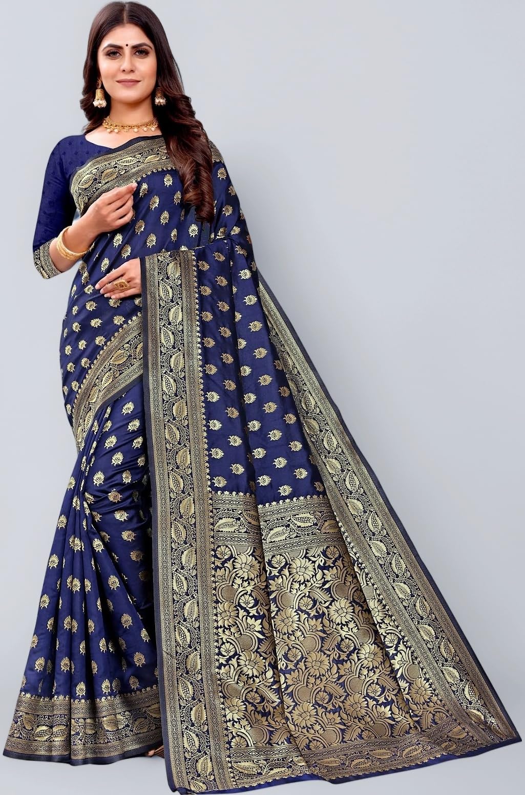 Sugathari Women's Banarasi Saree Pure Kanjivaram Silk Saree Soft new ladies 2023 Design Wear Pattu Sarees Latest Cotton Party Sari collections With Blouse Piece for Wedding sadi (PARI S-1 MAROON)