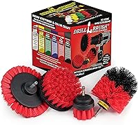 Vista 8 de Accesorios de cepillo amarillo para limpiar ducha, lechada, baño, limpiador de lechada Drillbrush Kit - Cepillo giratorio para limpieza de azulejos