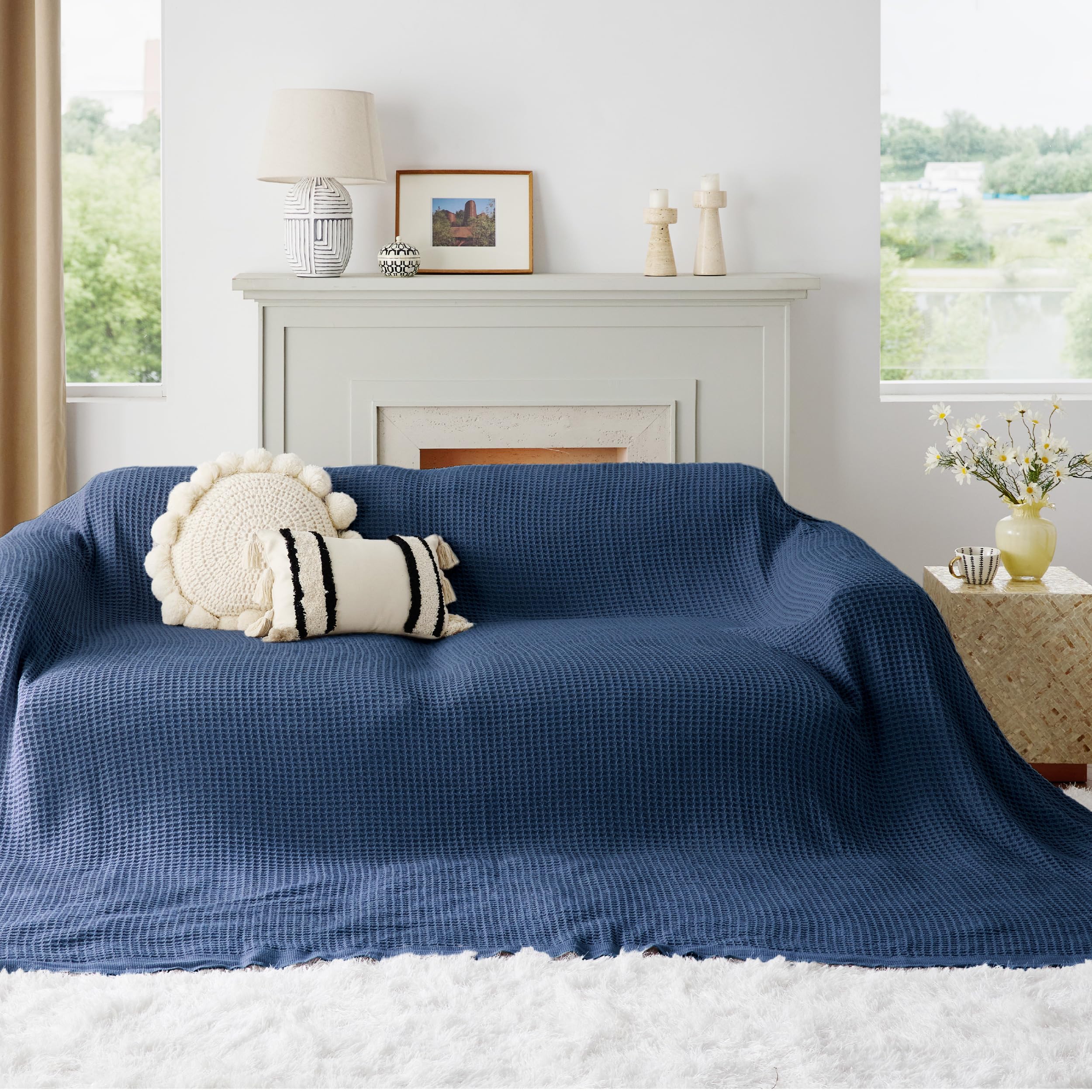 Amazon.com: Bedsure 100% Cotton Big Blanket Oversized King for Bed