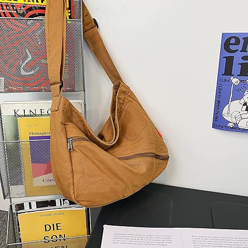 Miniatura 6 de Bolso cruzado de lona para mujer, bolso de hombro casual, bolsa de mano, bolsa de mensajero, bolsa cruzada para la escuela y el trabajo