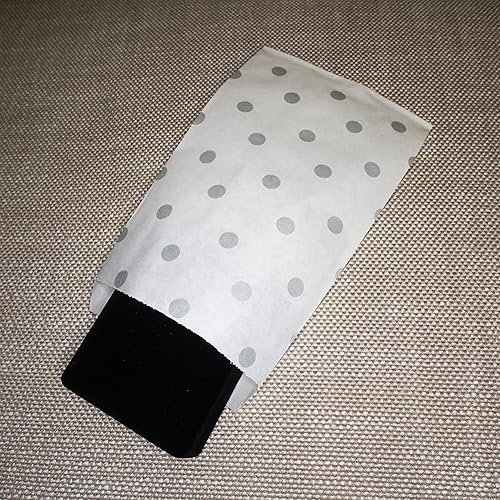 Miniatura 5 de CuteBox Bolsas de regalo blancas de papel plano con lunares plateados (4 x 6 pulgadas) para mercancía, manualidades, recuerdos de fiesta, venta al