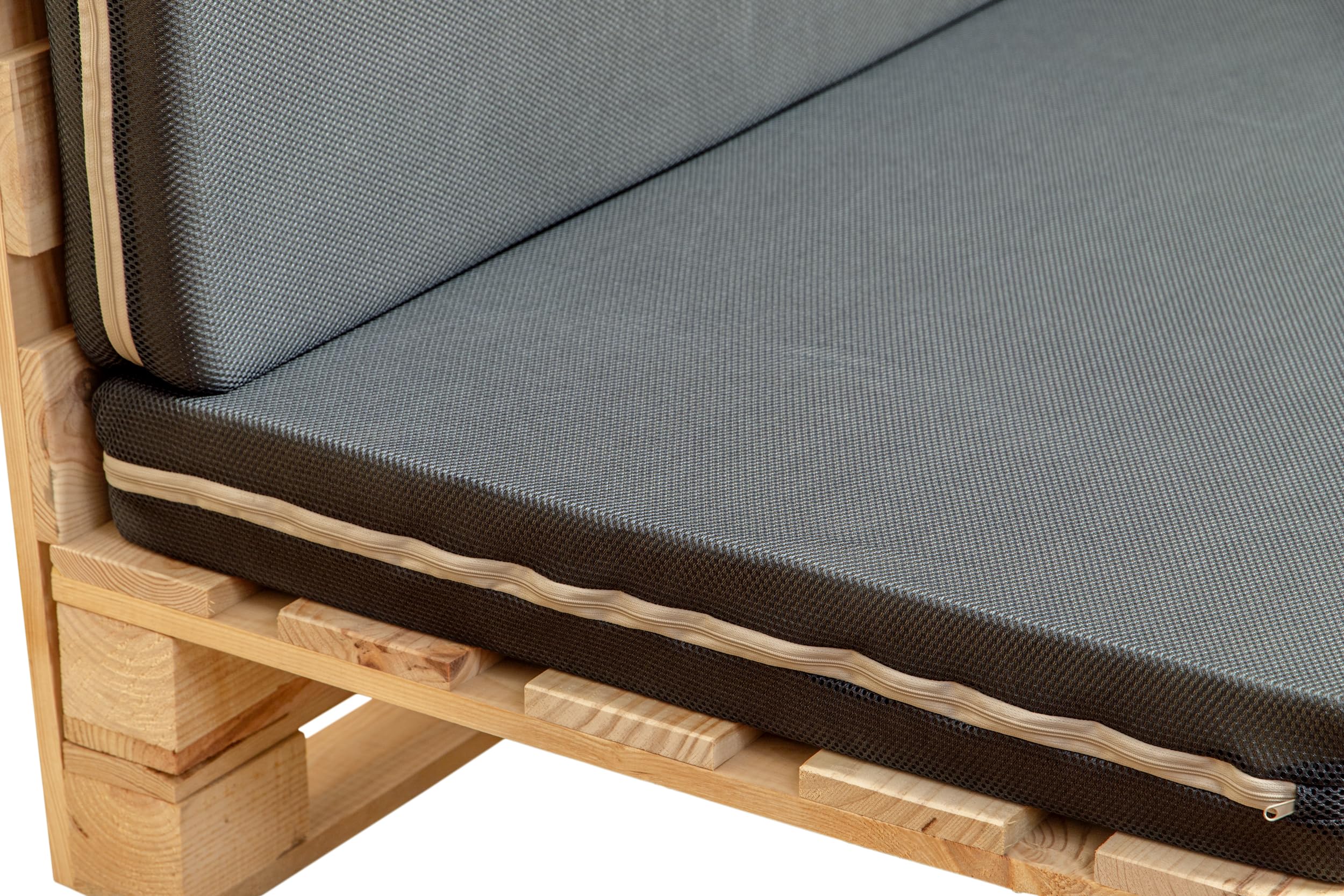 Conjunto de Cojines (Asiento + Respaldo) para Sofa de Palets (Azul, 120x60)