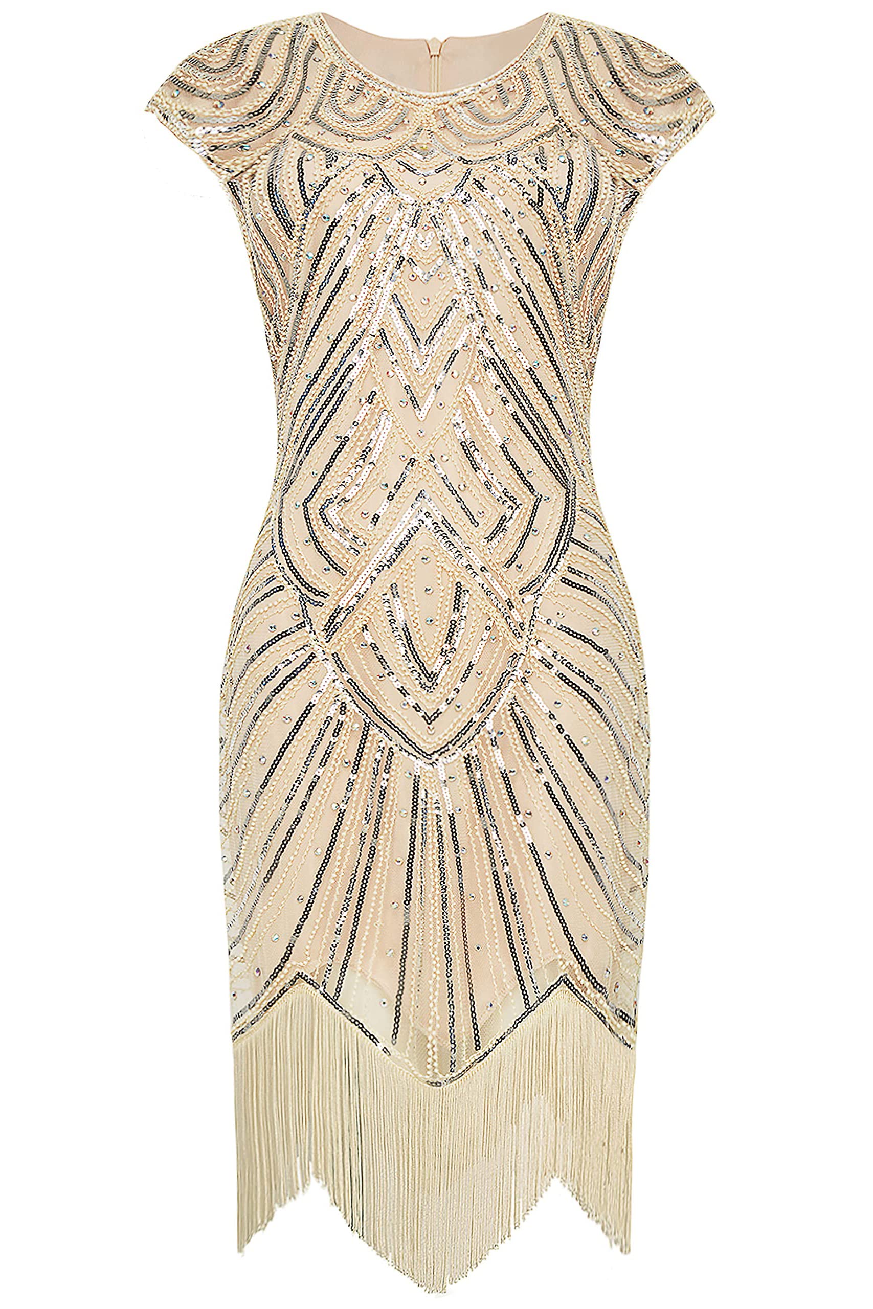 BABEYOND Robe Flapper Charleston Vintage Robe de Bal Robe de soirée Robe de Cocktail Paillettes Femme pour années 20 Gatsby Le Magnifique