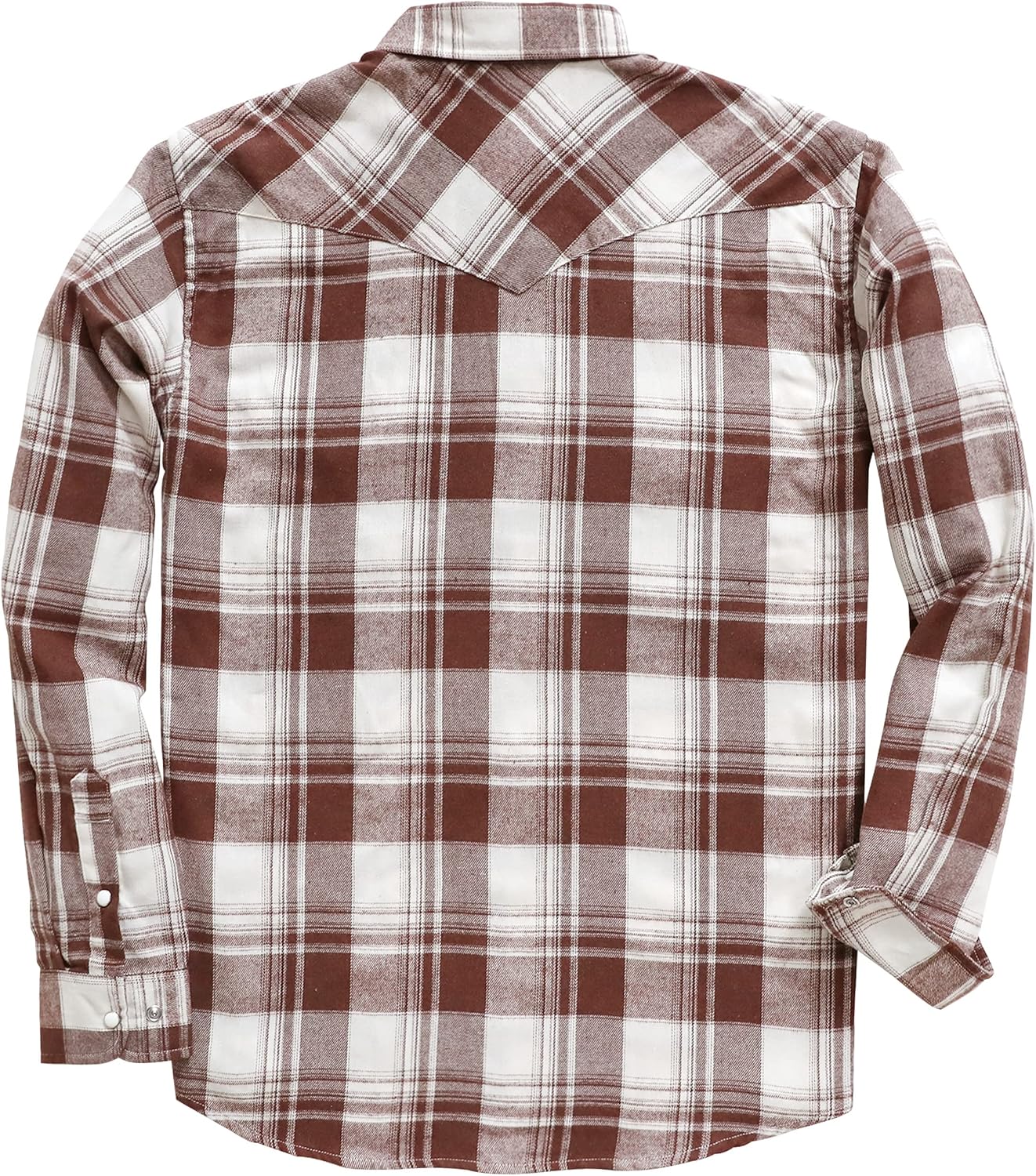 Dubinik® 6 oz Flannel Shirt for Men Western Cowboy Pearl Snap Long Sleeve Work Casual Buttons Vintage Plaid Shirts - Image 2