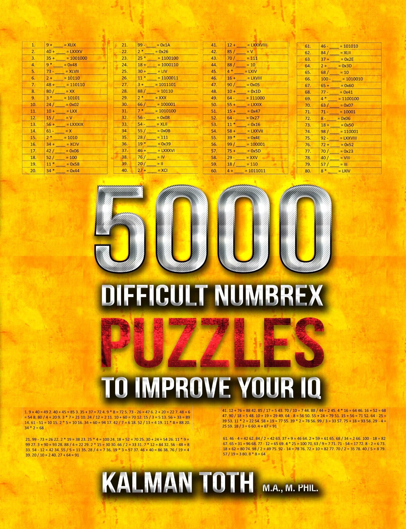 5000 Difficult Numbrex Puzzles to Improve Your IQ