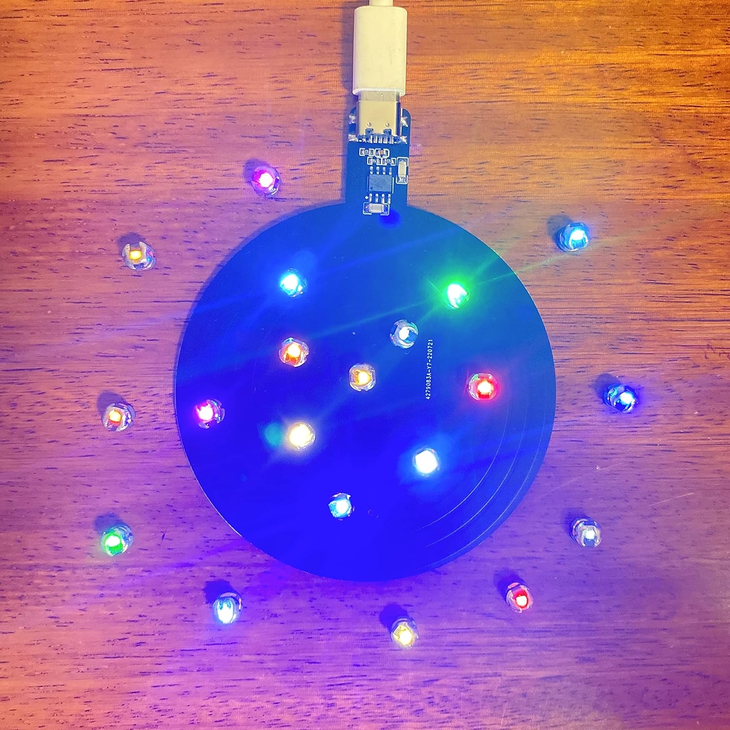 Taidacent Inductive PCB with multiple colored LEDs illuminated