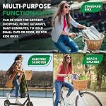 ProSource Wicker & Wire Bike Basket Front Cargo for Women and Men, Fits Most Bikes, Beach Cruiser, Stationary Bike, Ebike, Road Bike