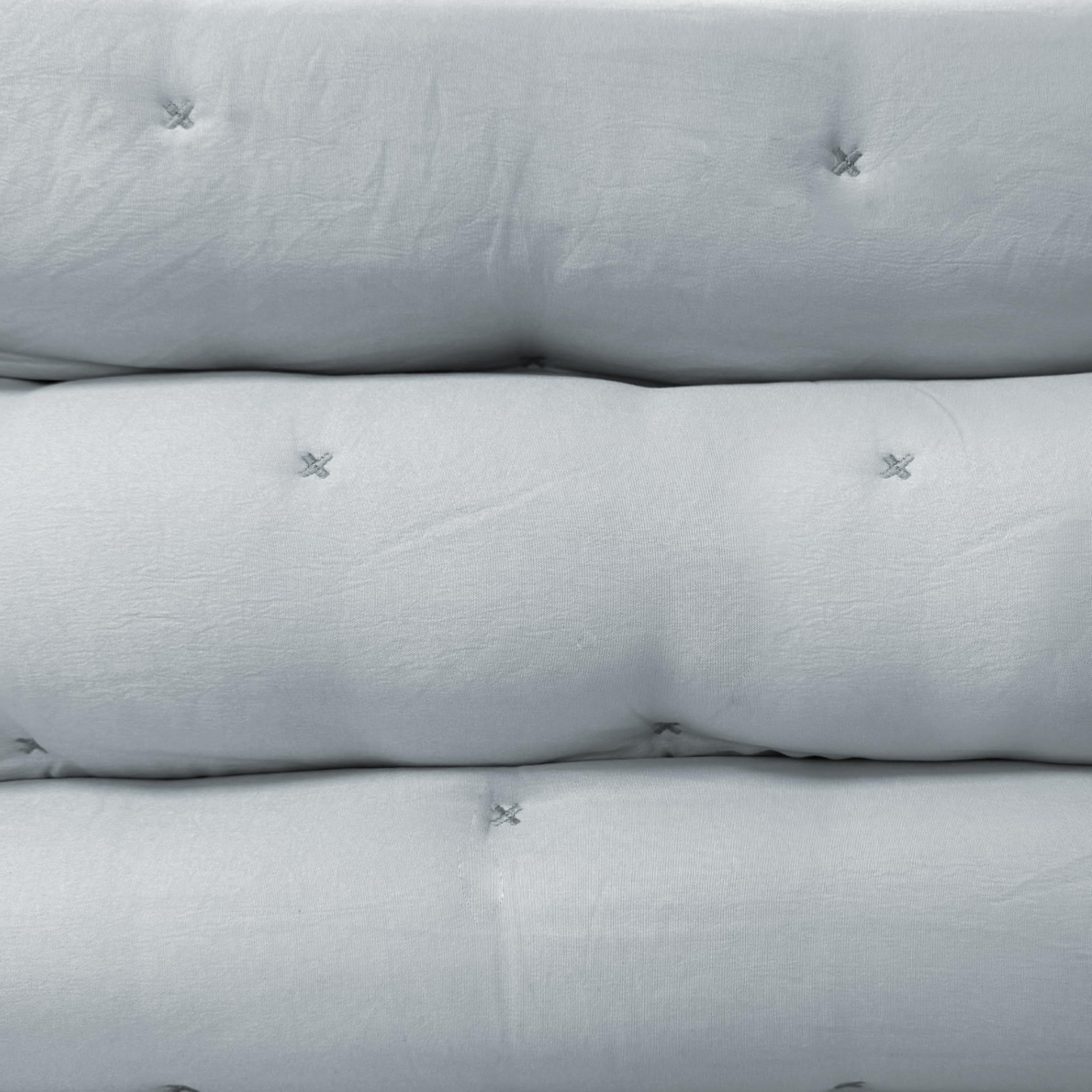 Liniva Home Comforter De Microfibra Reversible. Edredón 100% Microfibra Tacto Extra Suave - Modelo Zuri - Incluye Funda de Cojín. (Gris, Cama 135 cm)