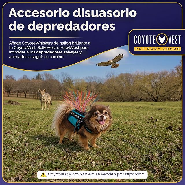 Foto 7 de 8 de CoyoteVest CoyoteWhiskers - Cerdas de nailon de protección para chaleco CoyoteVest o SpikeVest para perro…