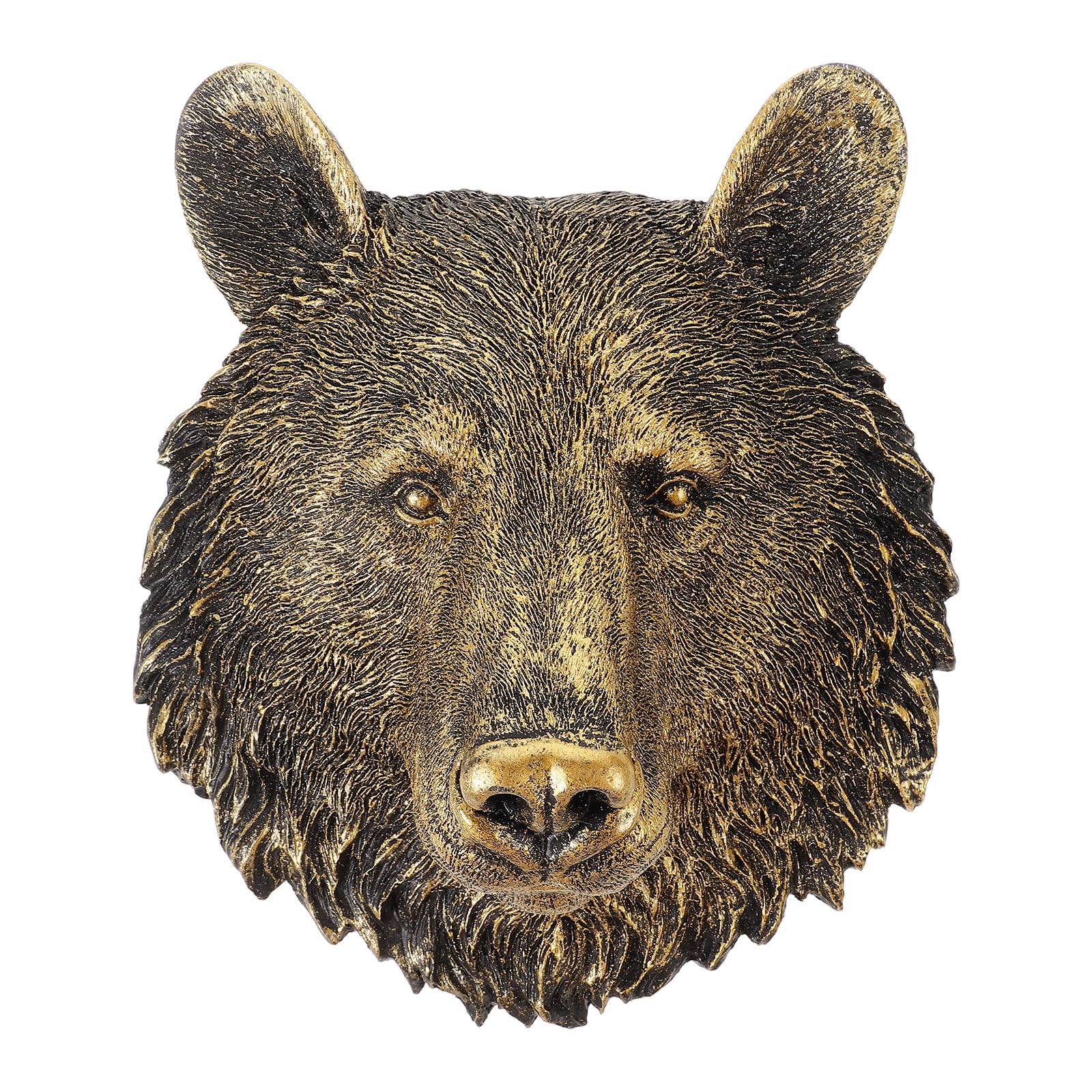 Homoyoyo Scultura da Parete Testa Orso in Resina Realistico Dettagli Raffinati Decorazione Unica per Ufficio e Casa Stile Lussuoso