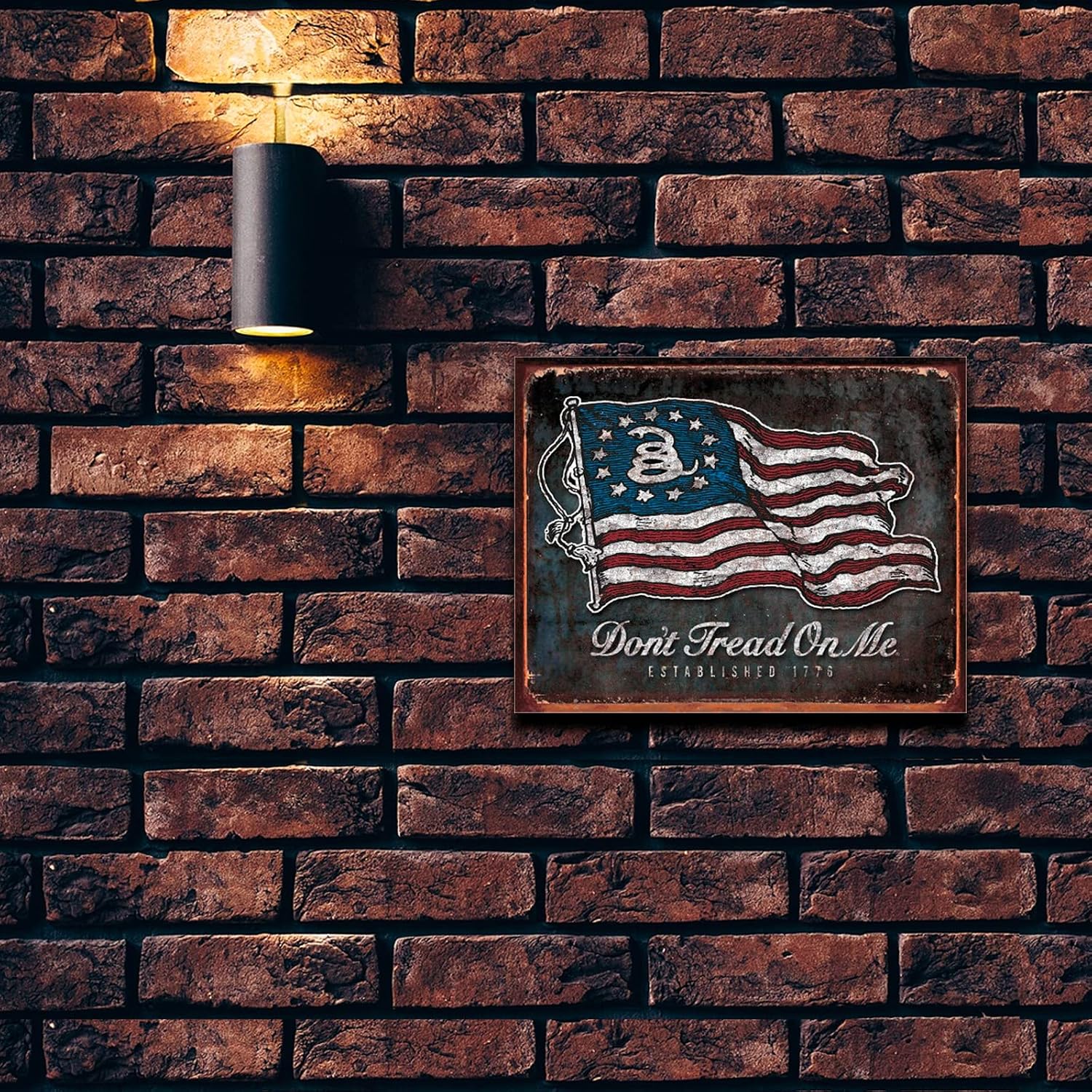 Desperate Enterprises Don't Tread On Me Vintage Flag Tin Sign - Nostalgic Vintage Metal Wall Décor - Made in USA image 5