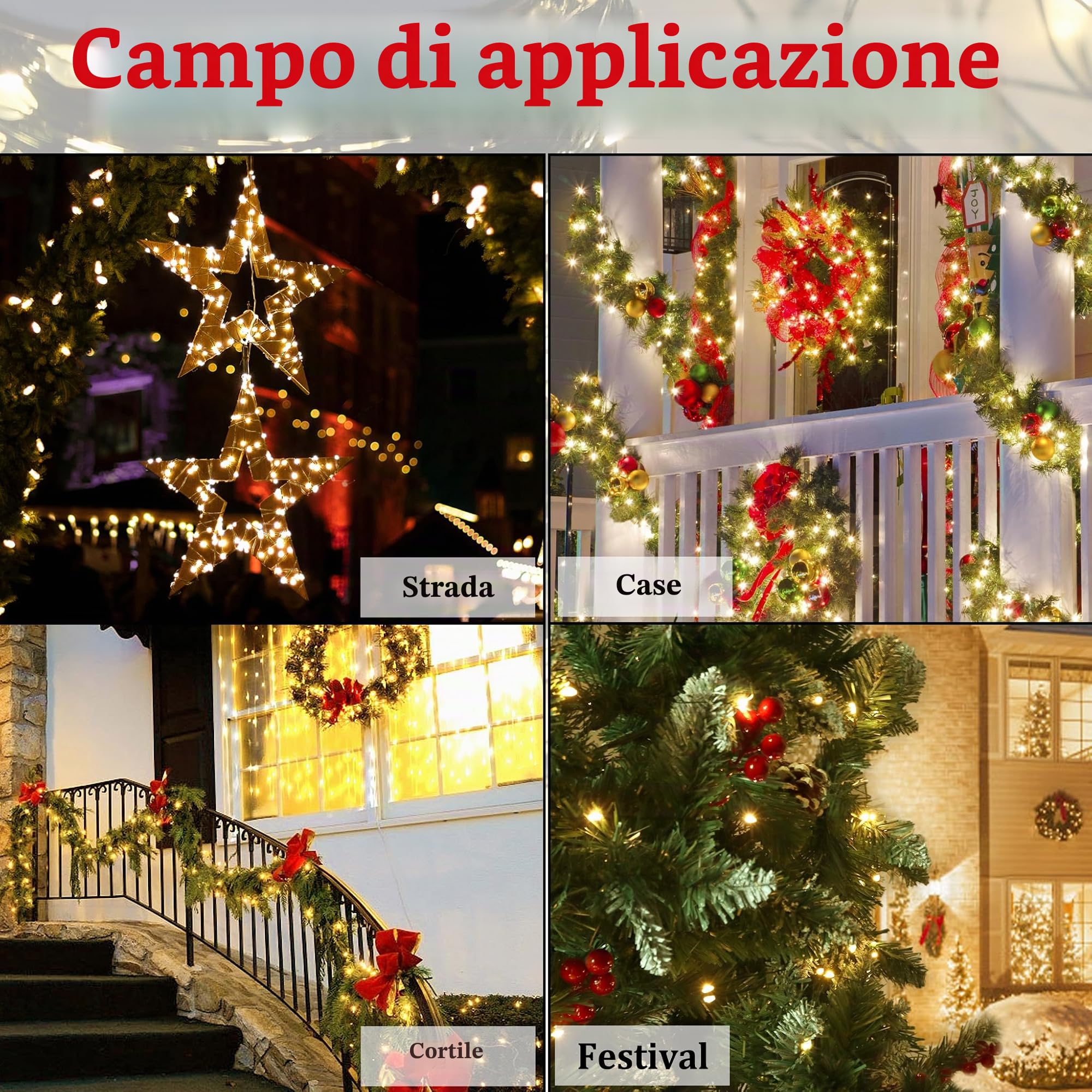 UISEBRT Catena luminosa a LED per interni ed esterni con alimentazione elettrica 120 m con spina e telecomando - Catena luminosa in filo di rame con 8 modalità di illuminazione per decorazioni