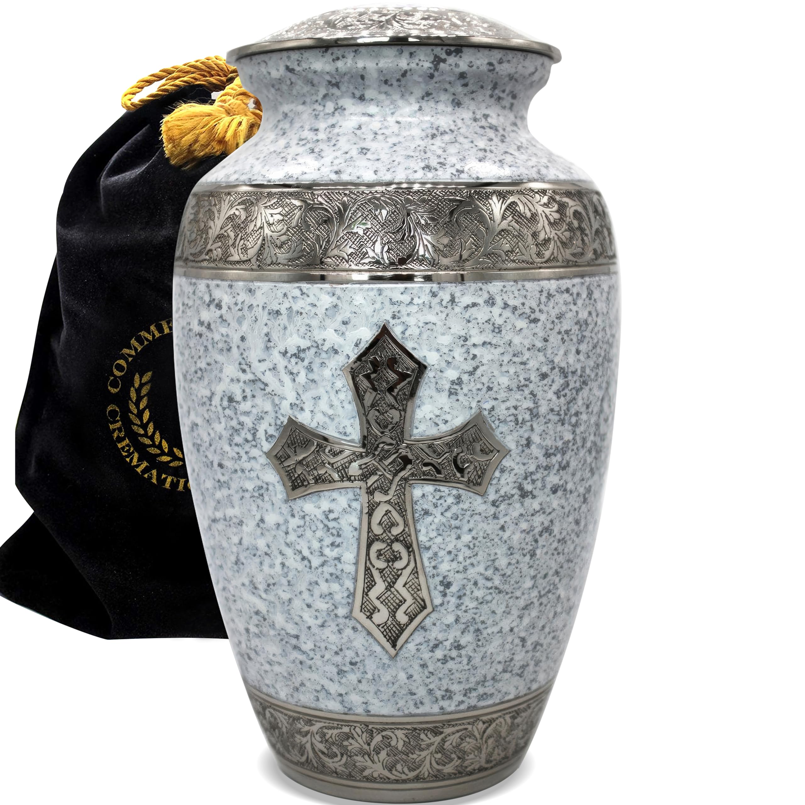 White Cross Cremation Urns for Human Ashes Adult Female Urns for Ashes