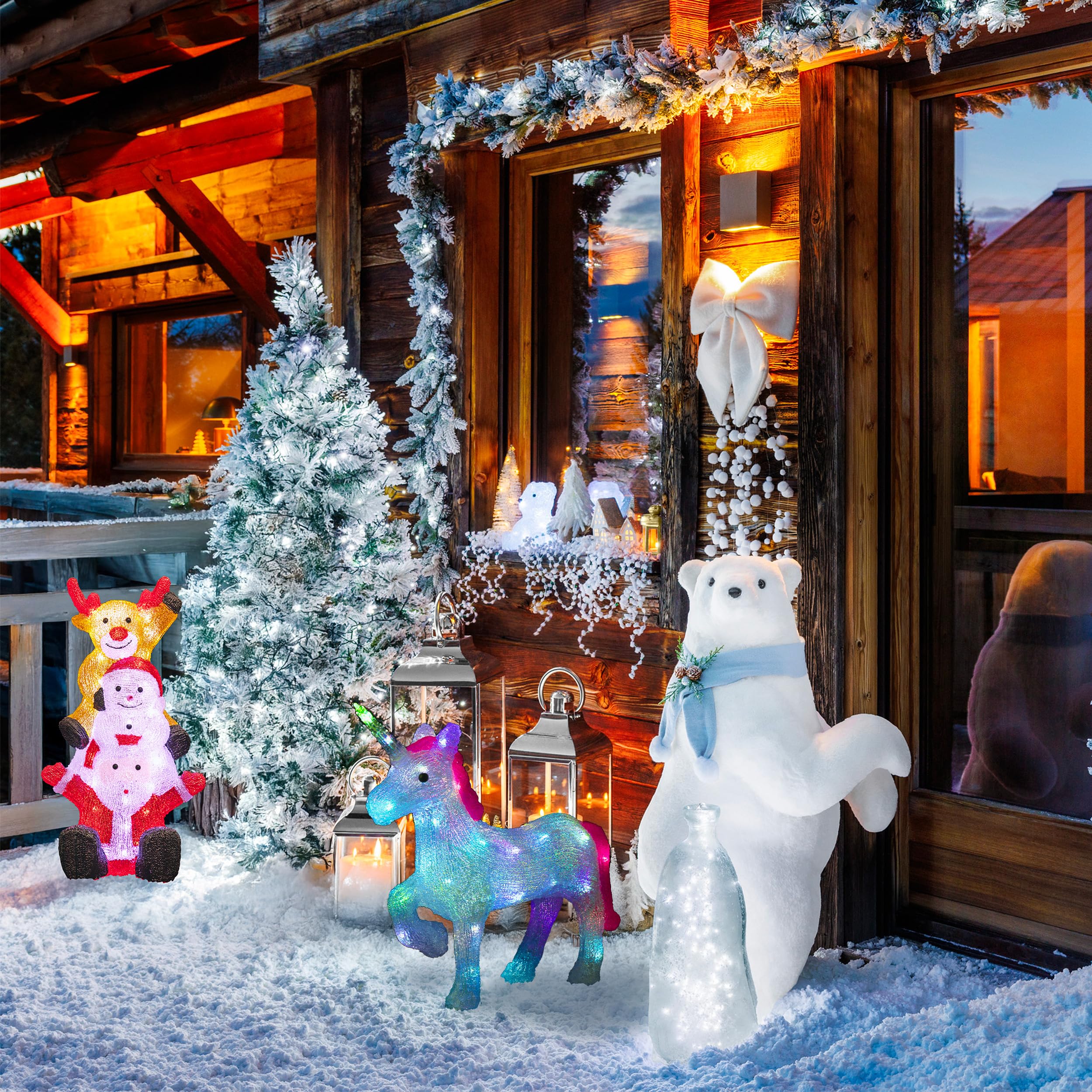 Feeric Lights et Christmas - Licorne Lumineuse extérieure h43.5cm 40 LED + transfo
