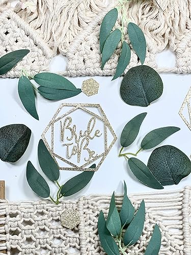 Miniatura 5 de Eucalyptus Bridal Shower Decorations, Bride To Be Bridal Shower Table Decor, Greenery Bridal Shower Decor, (Greenery, Bride to Be with Hexagons)